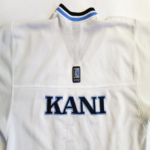 Karl Kani Vintage Men's Jersey Shirt XL White Blue - Picture 2 of 5